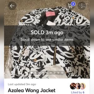 Azalea Wang Jacket Cropped Motto Scribble Motor Jacket